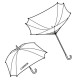 Bíločerný elegantní vystřelovací dámský holový deštník Vega