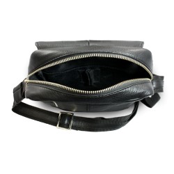 Černý menší kožený pánský crossbag Brady