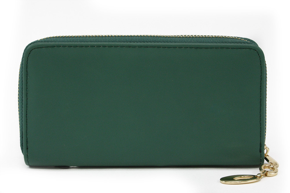 Tmavě zelená zipová dlouhá dámská peněženka Trixie