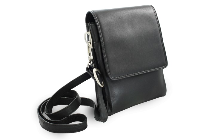 Černý malý kožený pánský crossbag Giselle