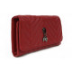 Červená klopnová dámská peněženka s kovovou ozdobou Tarquinia