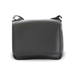 Černá kožená klopnová kabelka Allien