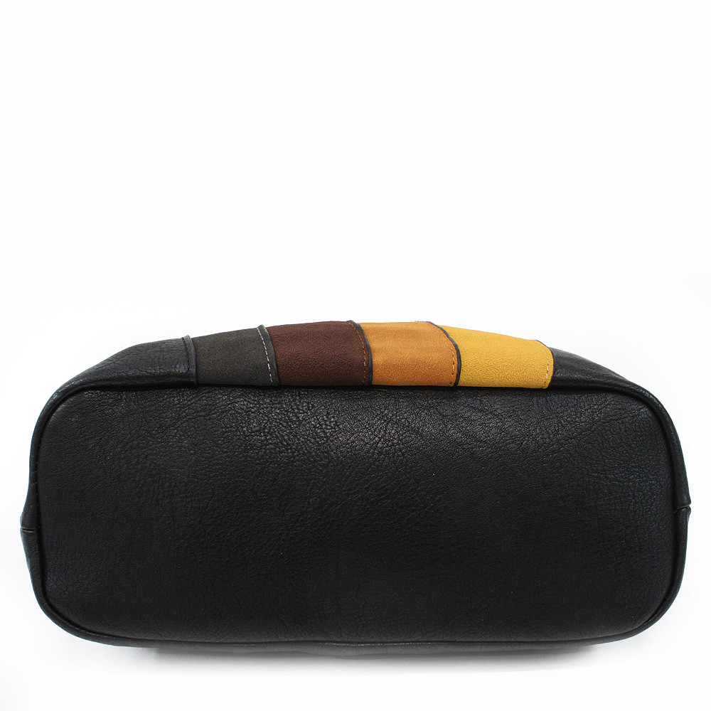 Černá zipová dámská kabelka s barevnými pruhy Jaylin