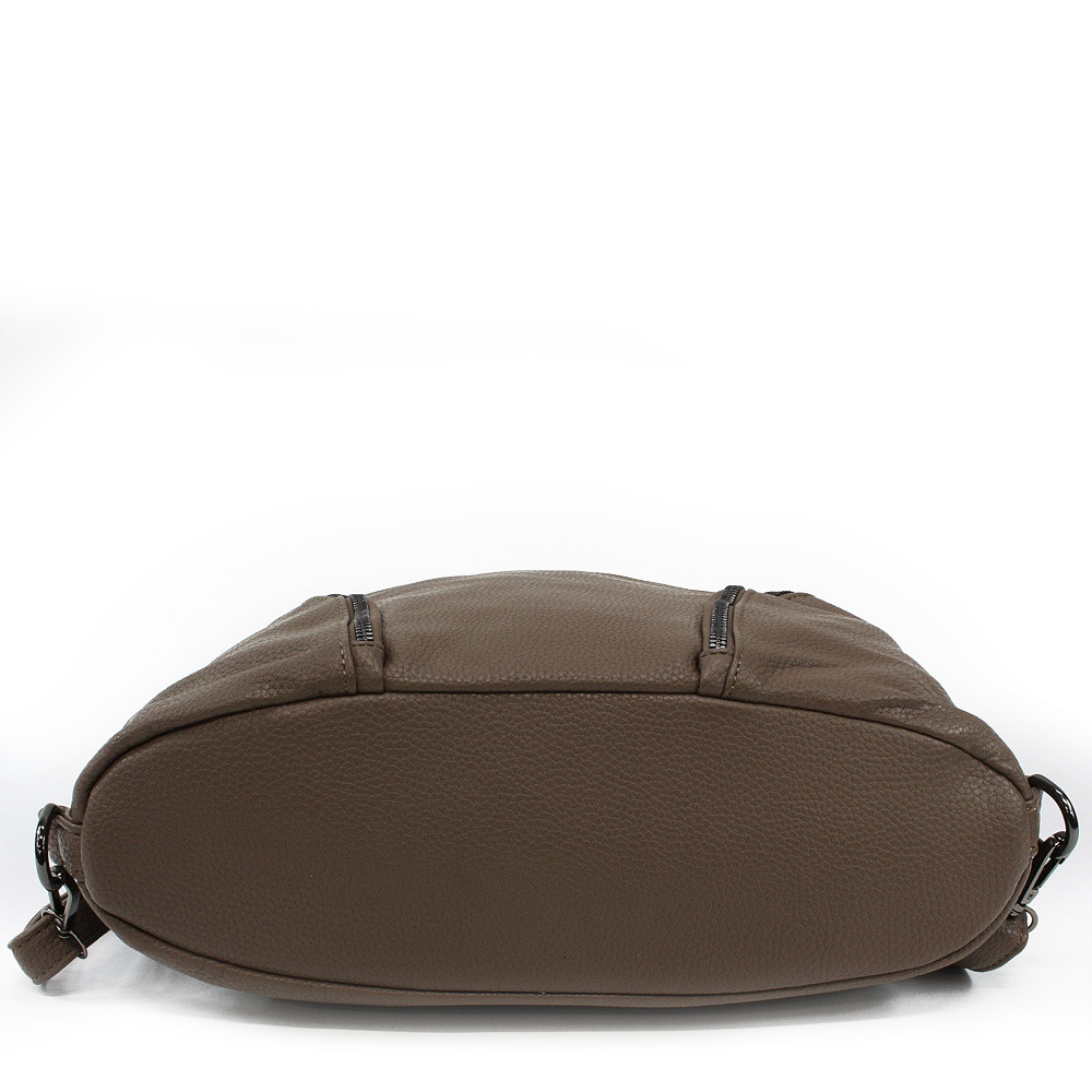 Šedohnědá dámská kabelka s kombinací batohu Devara