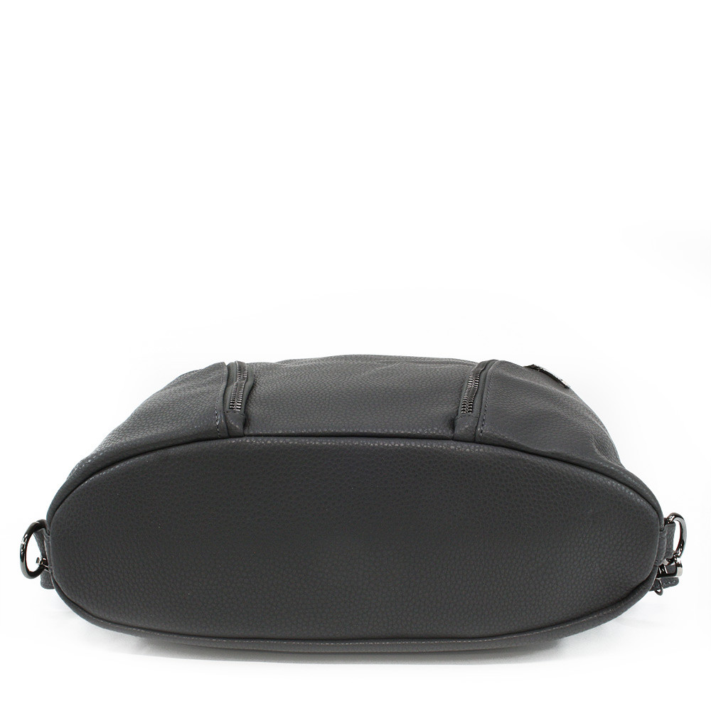 Tmavě šedá dámská kabelka s kombinací batohu Devara