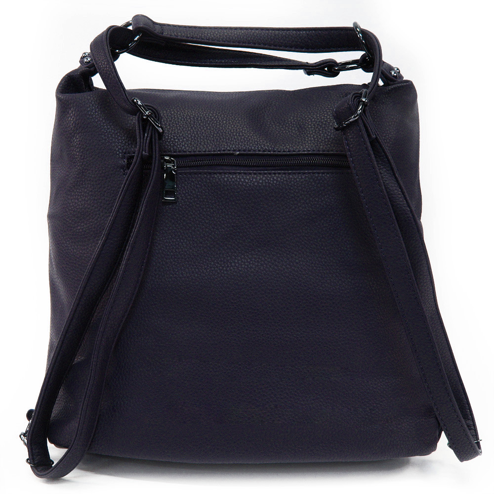 Tmavě modrá dámská kabelka s kombinací batohu Devara