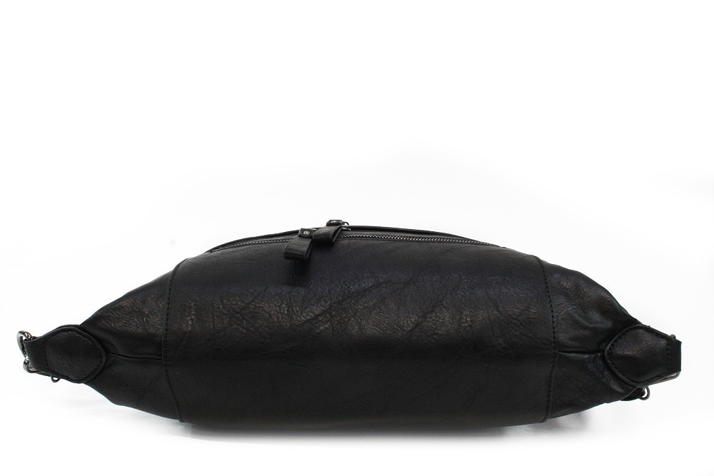 Černá dámská kabelka s kombinací batohu Ebonita