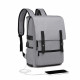Světle šedý praktický voděodolný batoh s USB portem Lowell