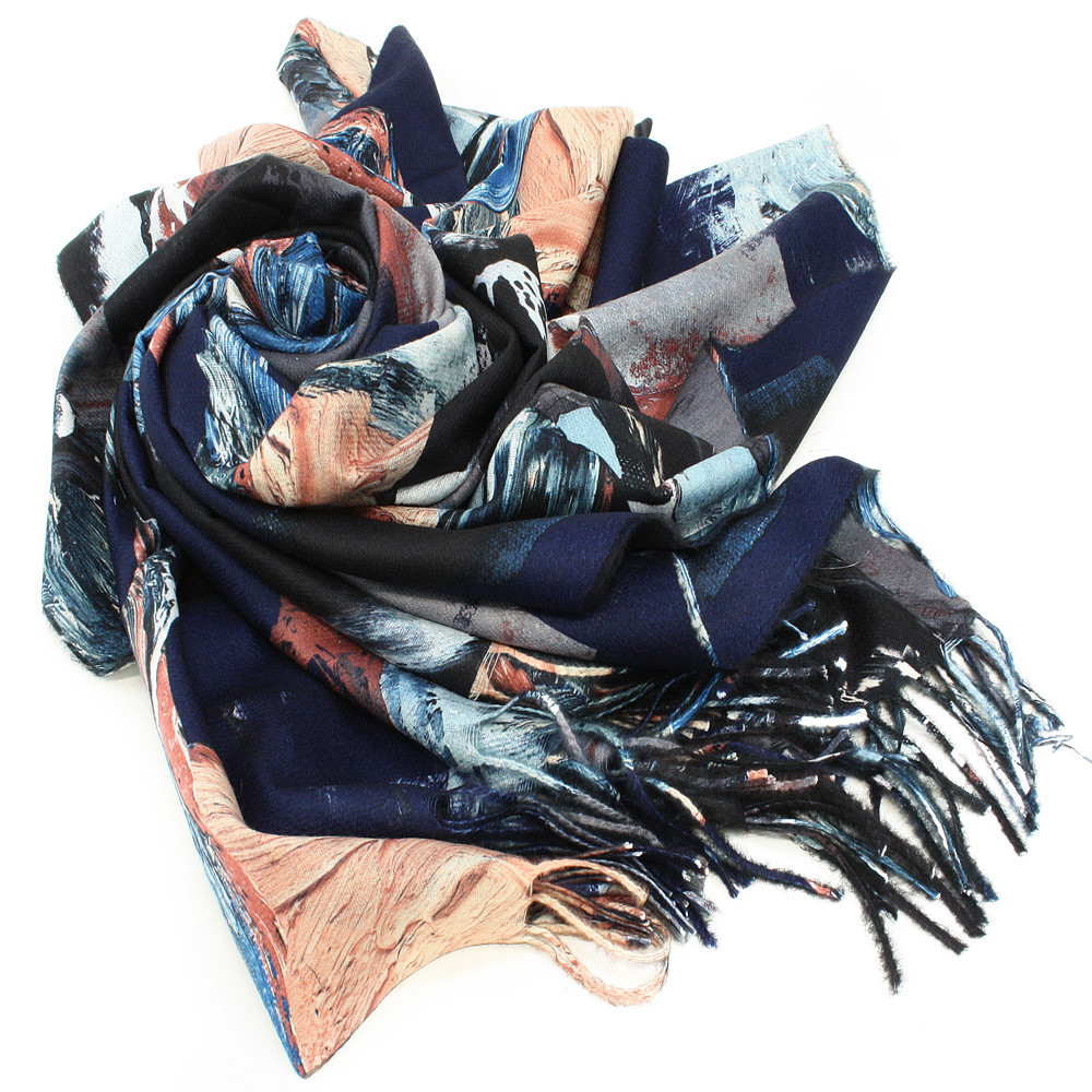 Modrý barevný dámský módní šátek Chappell