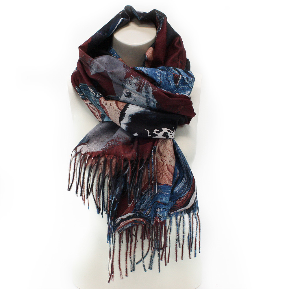 Vínový barevný dámský módní šátek Chappell