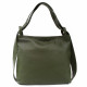 Tmavě zelená dámská kožená kabelka s kombinací batohu Azaniah