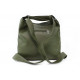 Tmavě zelená dámská kožená kabelka s kombinací batohu Azaniah