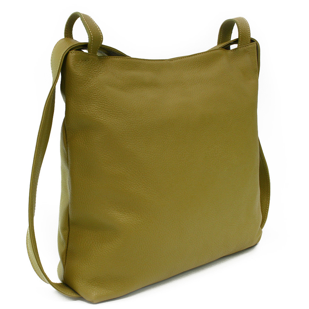 Pistáciová dámská kožená kabelka s kombinací batohu Azaniah