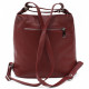 Červená dámská kožená kabelka s kombinací batohu Leyton