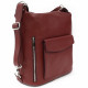 Tmavě červená dámská kožená kabelka s kombinací batohu Lennard