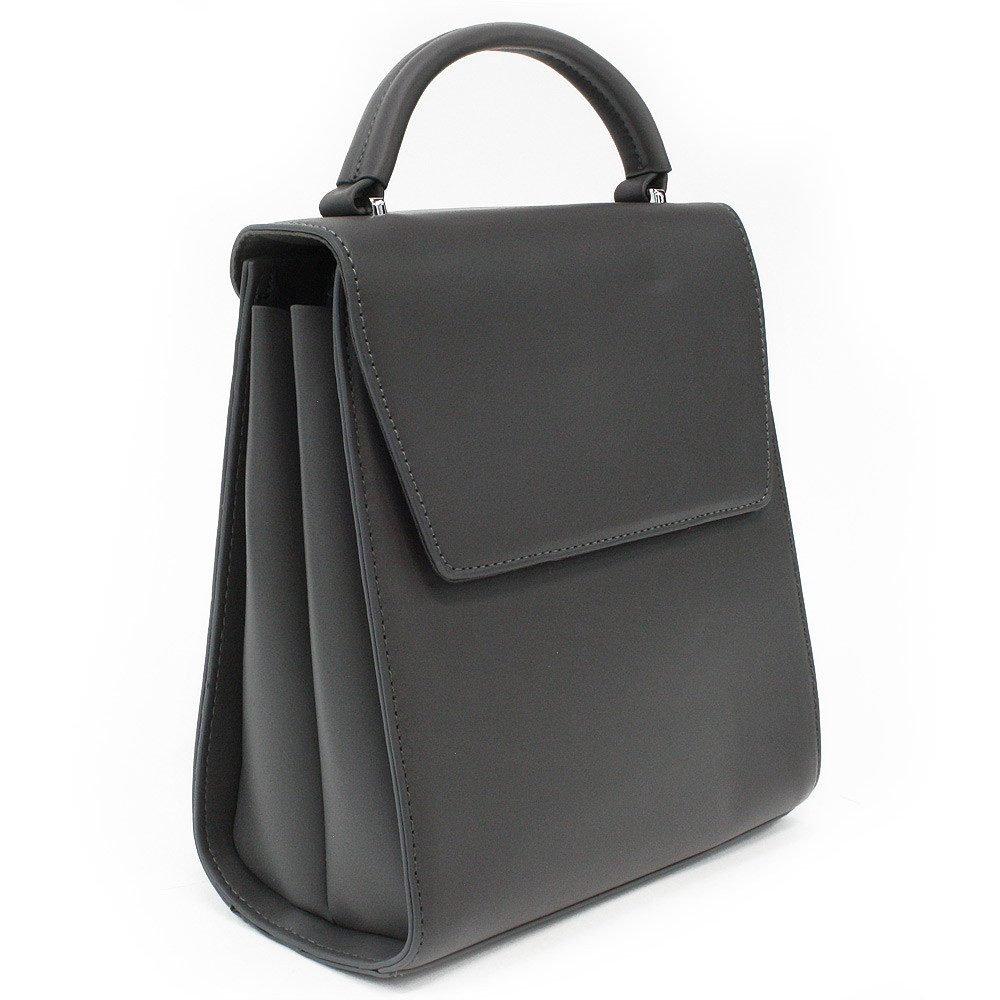 Tmavě šedý stylový klopnový dámský batoh/kabelka Shelah