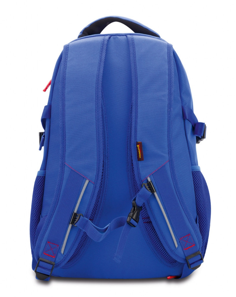 Modrý zipový voděodolný školní batoh s motivem Superman