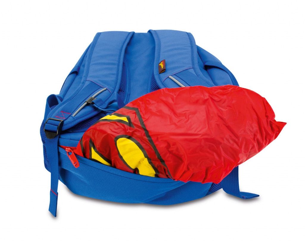 Modrý zipový voděodolný školní batoh s motivem Superman