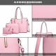 Světle růžový praktický dámský kabelkový set 3v1 Manmie