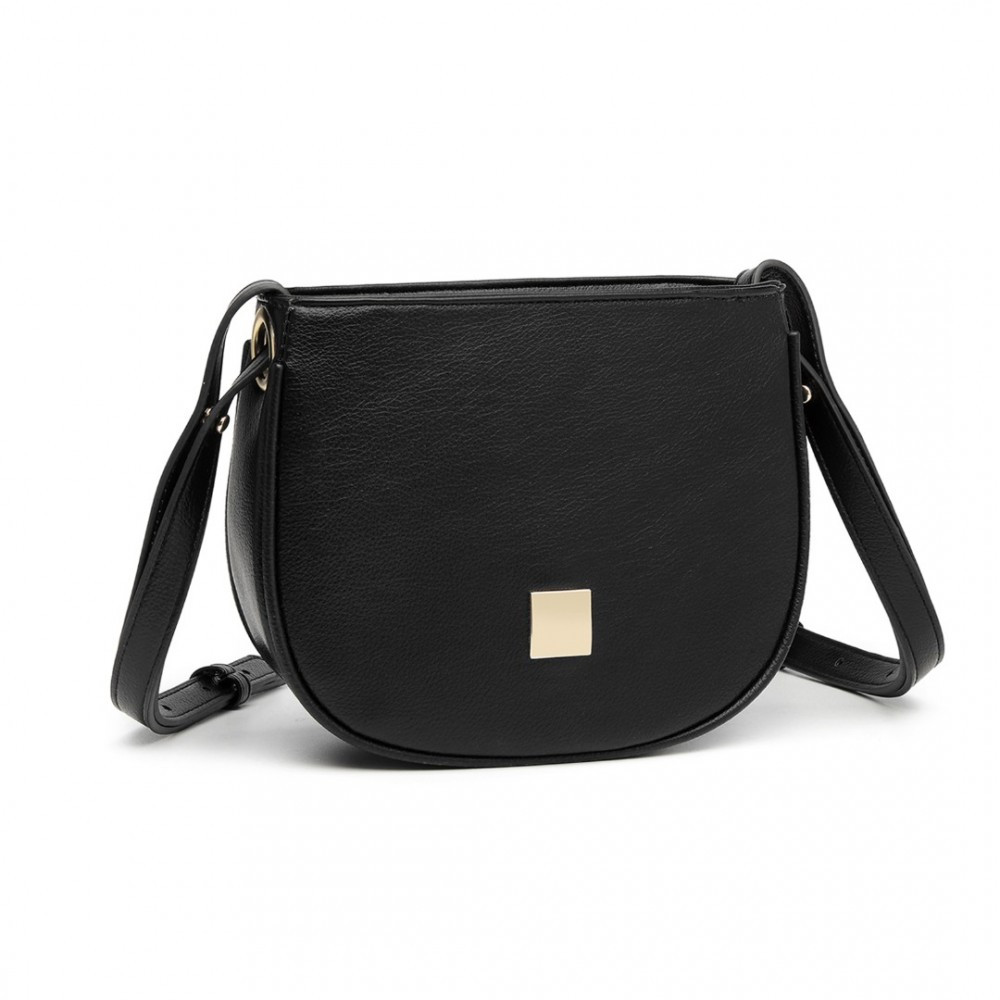 Černá jednoduchá elegantní dámská crossbody kabelka Maynard