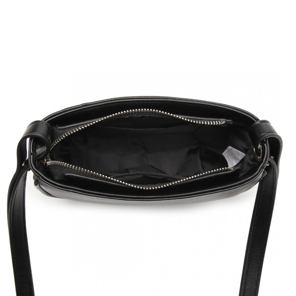 Černá jednoduchá elegantní dámská crossbody kabelka Maynard