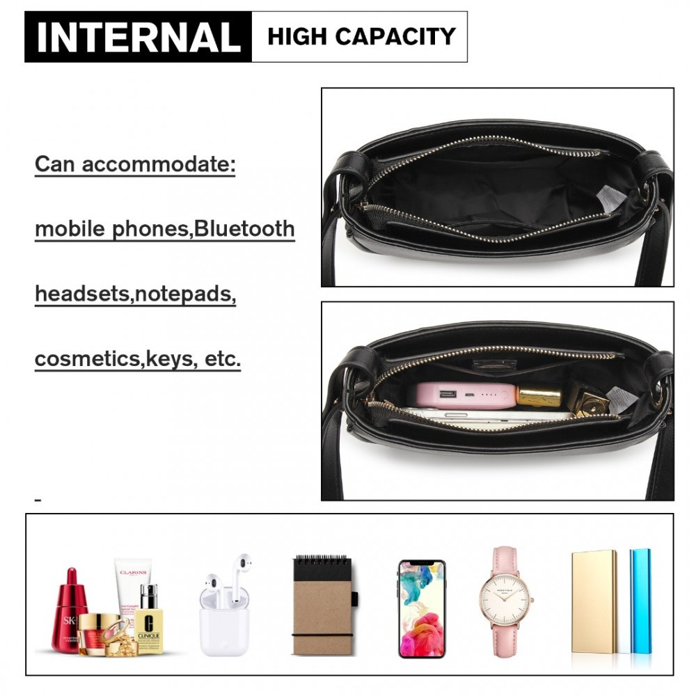Černá jednoduchá elegantní dámská crossbody kabelka Maynard