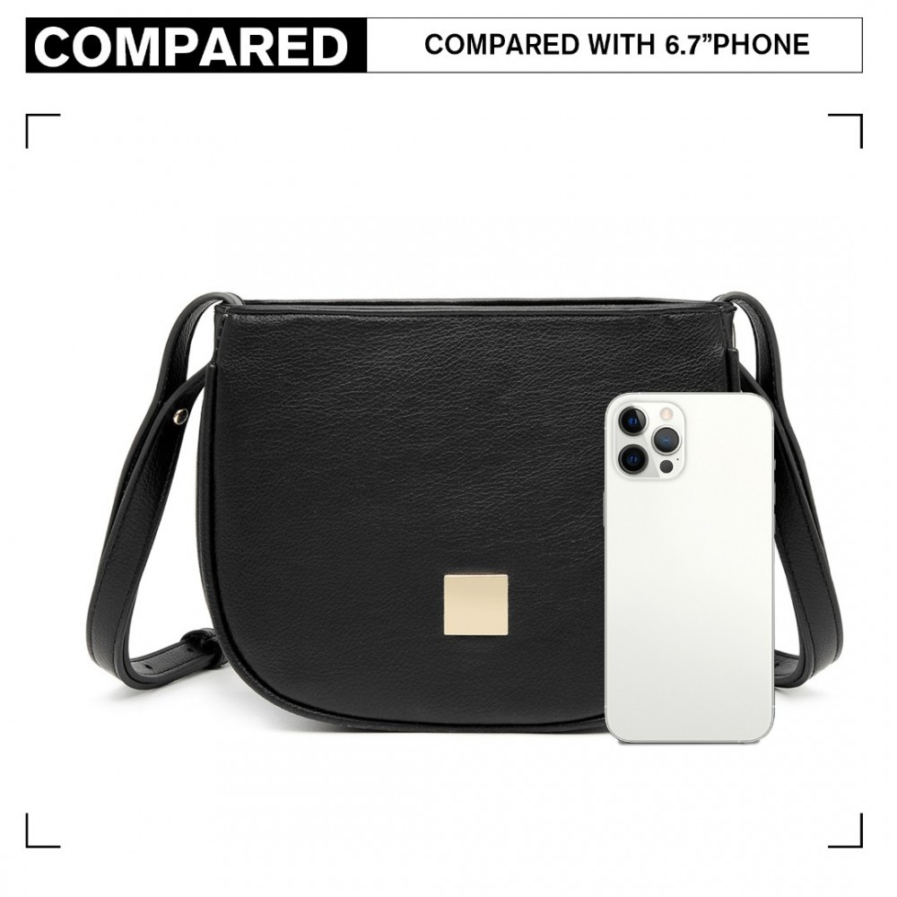 Černá jednoduchá elegantní dámská crossbody kabelka Maynard