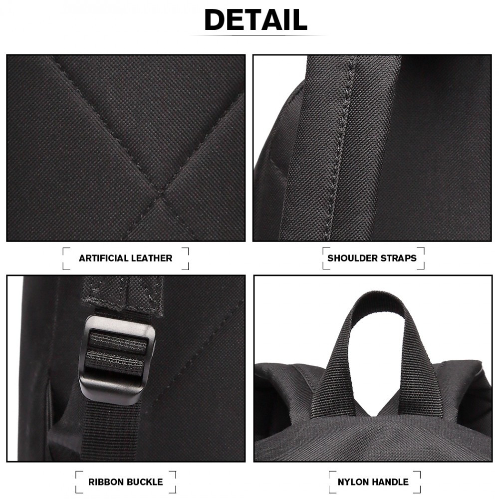 Černý jednoduchý zipový batoh Rogelio