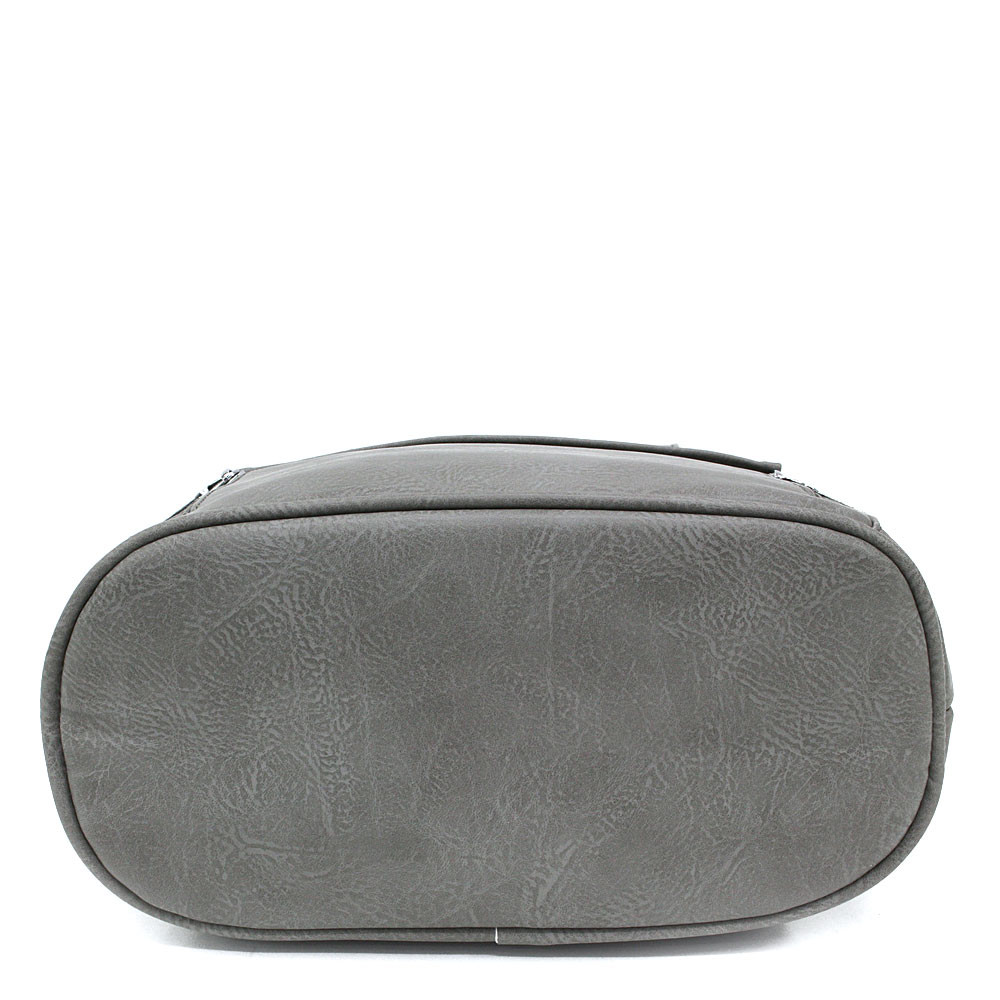 Světle šedý stylový zipový dámský batoh/kabelka Leonelle