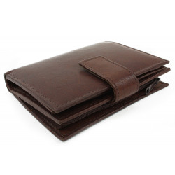 Tmavě hnědá dámská kožená peněženka se zápinkou Bartlett