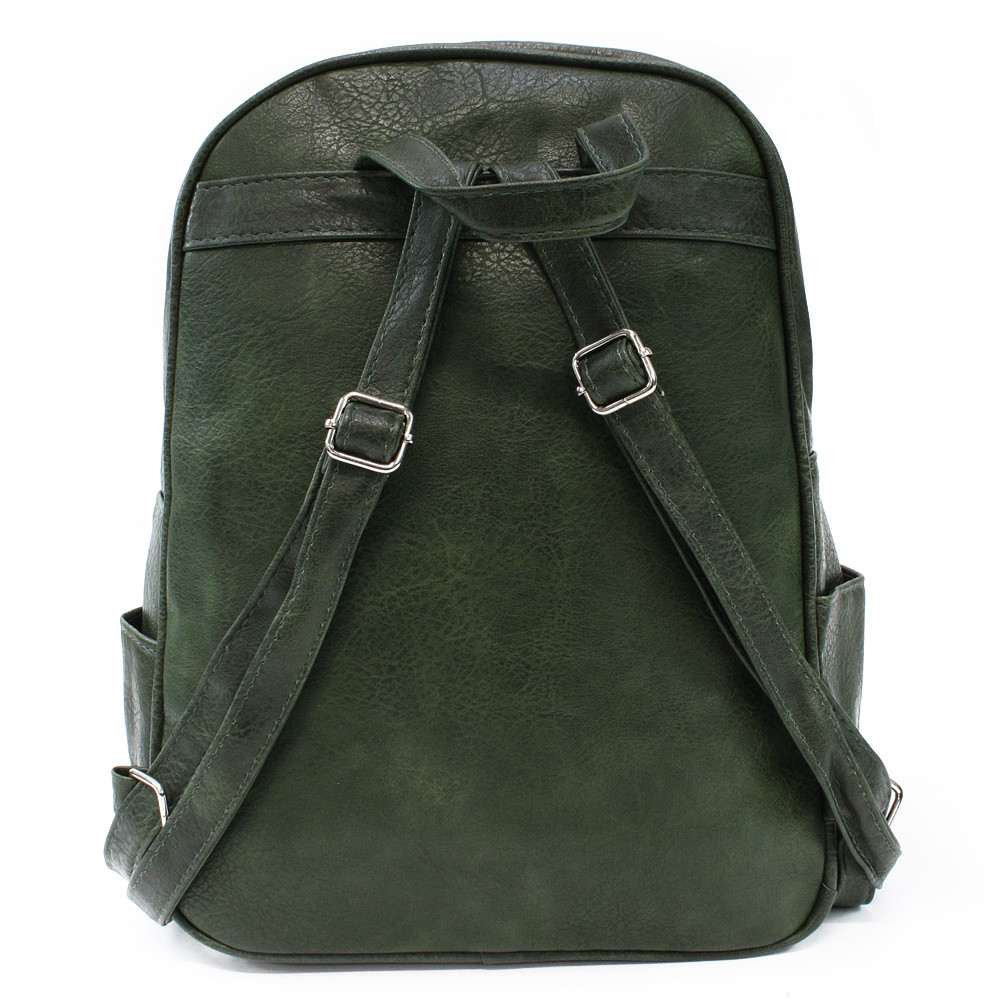 Tmavě zelený městský dámský zipový batoh Jaeden