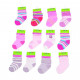 Tmavě růžové pruhované kojenecké dívčí froté ponožky Molly 0 - 6 měsíců