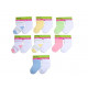 Světle růžové pruhované kojenecké froté ponožky Laurence 12-18 měsíců