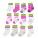 Béžové pruhované kojenecké dívčí ponožky se vzorem Darell 0 - 6 měsíců
