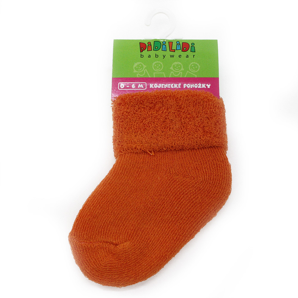 Oranžové kojenecké froté chlapecké ponožky Awery 0 - 6 měsíců