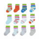 Žlutomodré pruhované kojenecké froté chlapecké ponožky Awery 0 - 6 měsíců