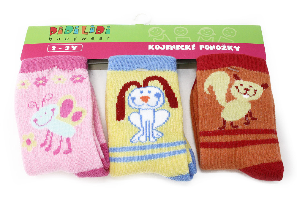 Dětské kojenecké ponožky s obrázkem 2 - 3 roky Semiel - 3 páry
