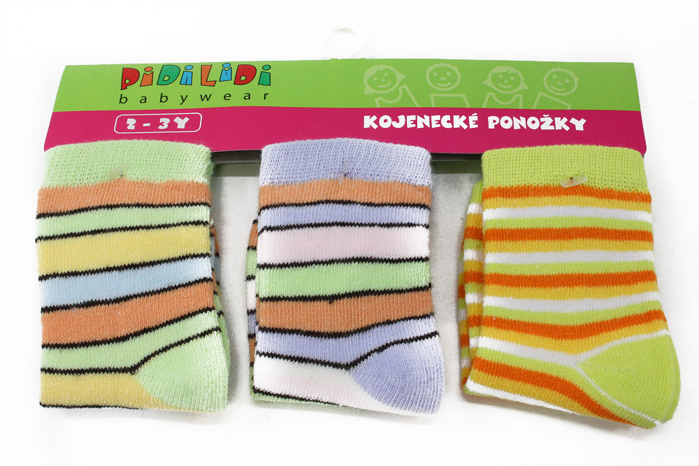 Barevné dětské kojenecké ponožky 2 - 3 roky Semiel - 3 páry