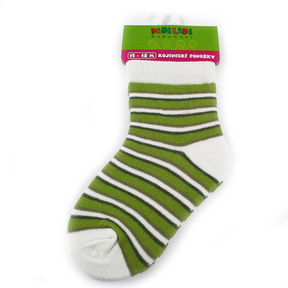 Zelené pruhované kojenecké chlapecké ponožky Chad 12 - 18 měsíců - 1 pár