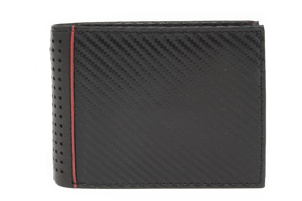 Černá pánská kožená peněženka s barevným pruhem Televie