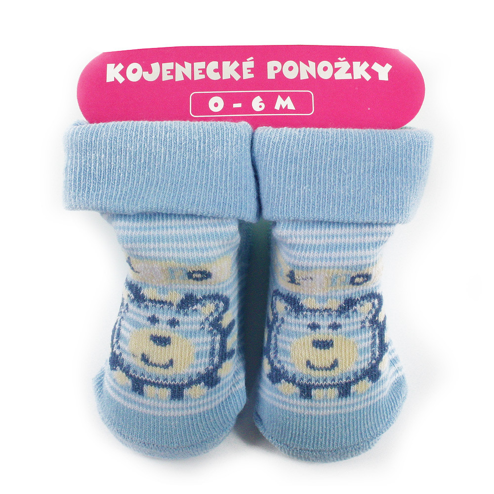 Světle modré chlapecké kojenecké ponožky 0 - 6 měsíců Aileen - 1 pár