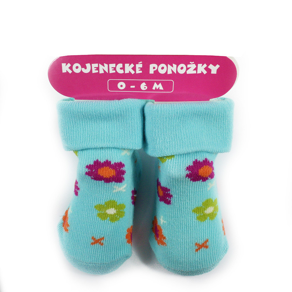Modré dívčí kojenecké ponožky 0 - 6 měsíců Aileen - 1 pár
