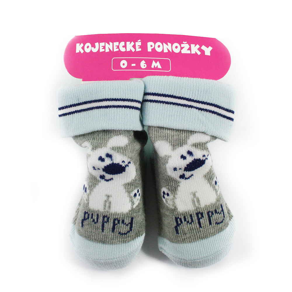 Modrošedé chlapecké kojenecké ponožky 0 - 6 měsíců Aileen - 2 páry