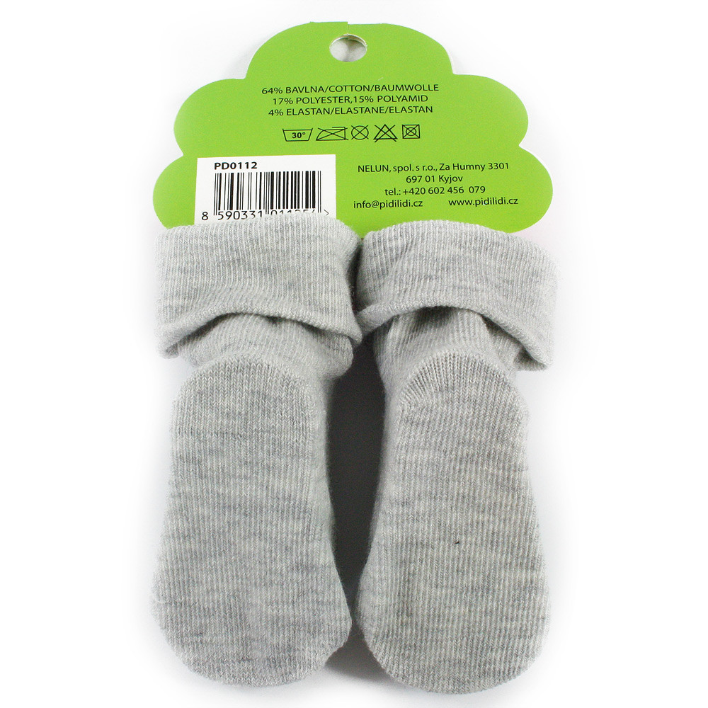 Šedé chlapecké kojenecké ponožky 0 - 6 měsíců Aileen - 2 páry