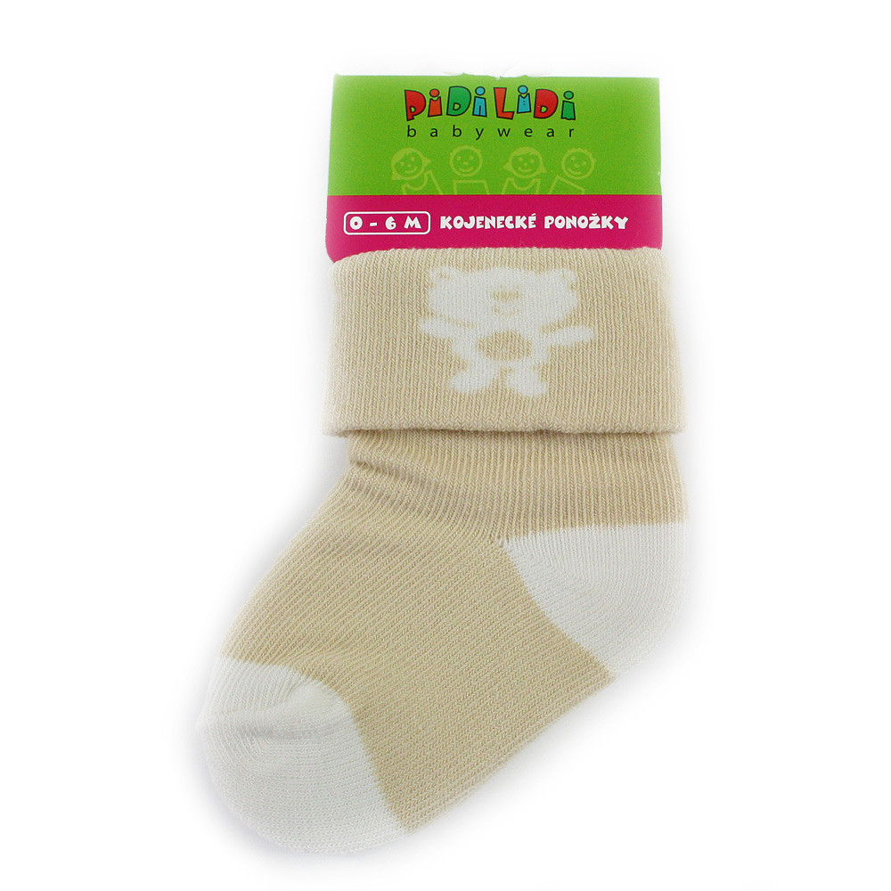 Bílobéžové chlapecké kojenecké ponožky Nathan 0 - 6 měsíců - 1 pár