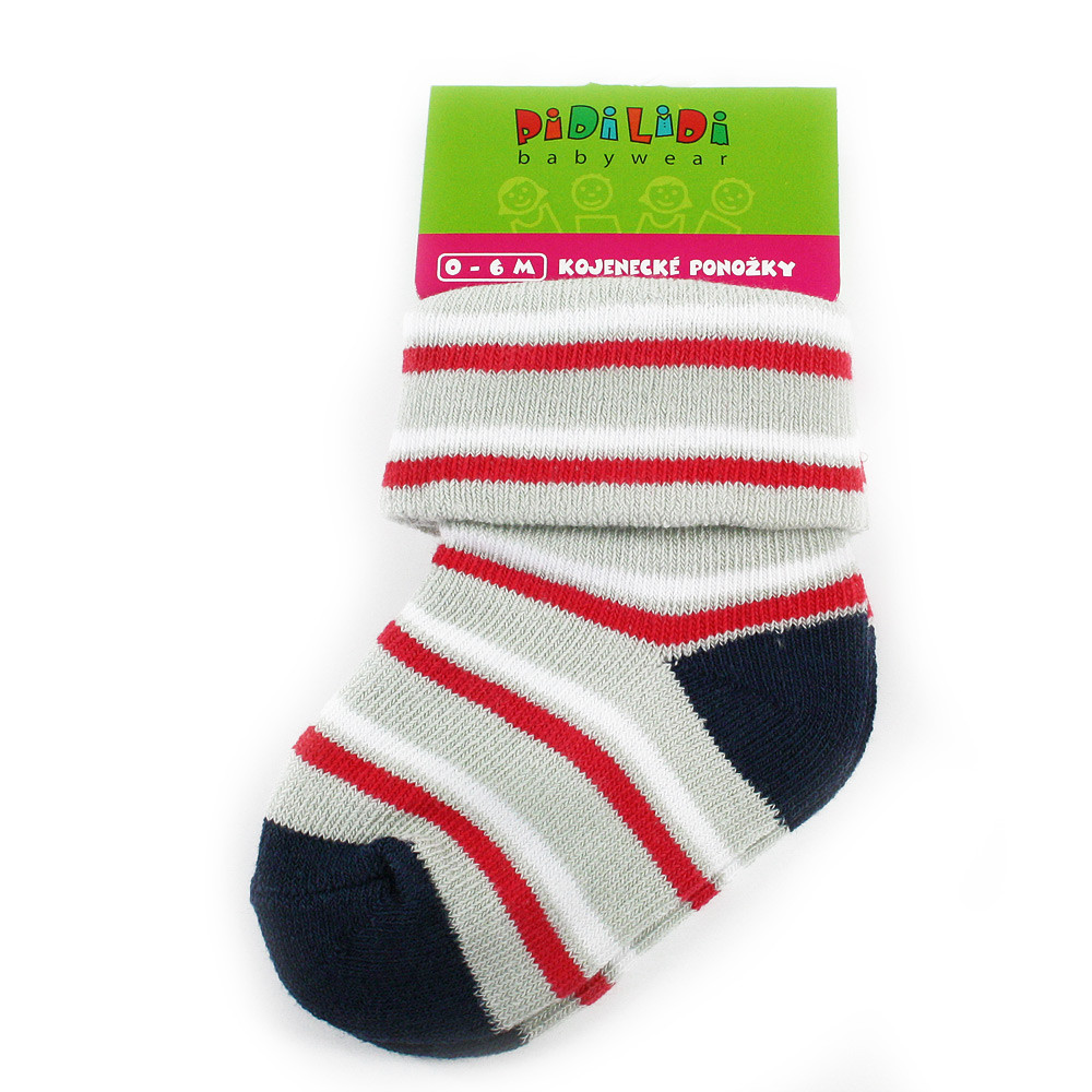 Barevné pruhované chlapecké kojenecké ponožky Nathan 0 - 6 měsíců - 1 pár