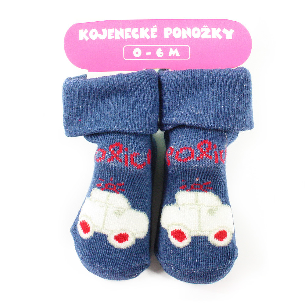 Tmavě modré chlapecké kojenecké ponožky 0 - 6 měsíců Judita - 1 pár