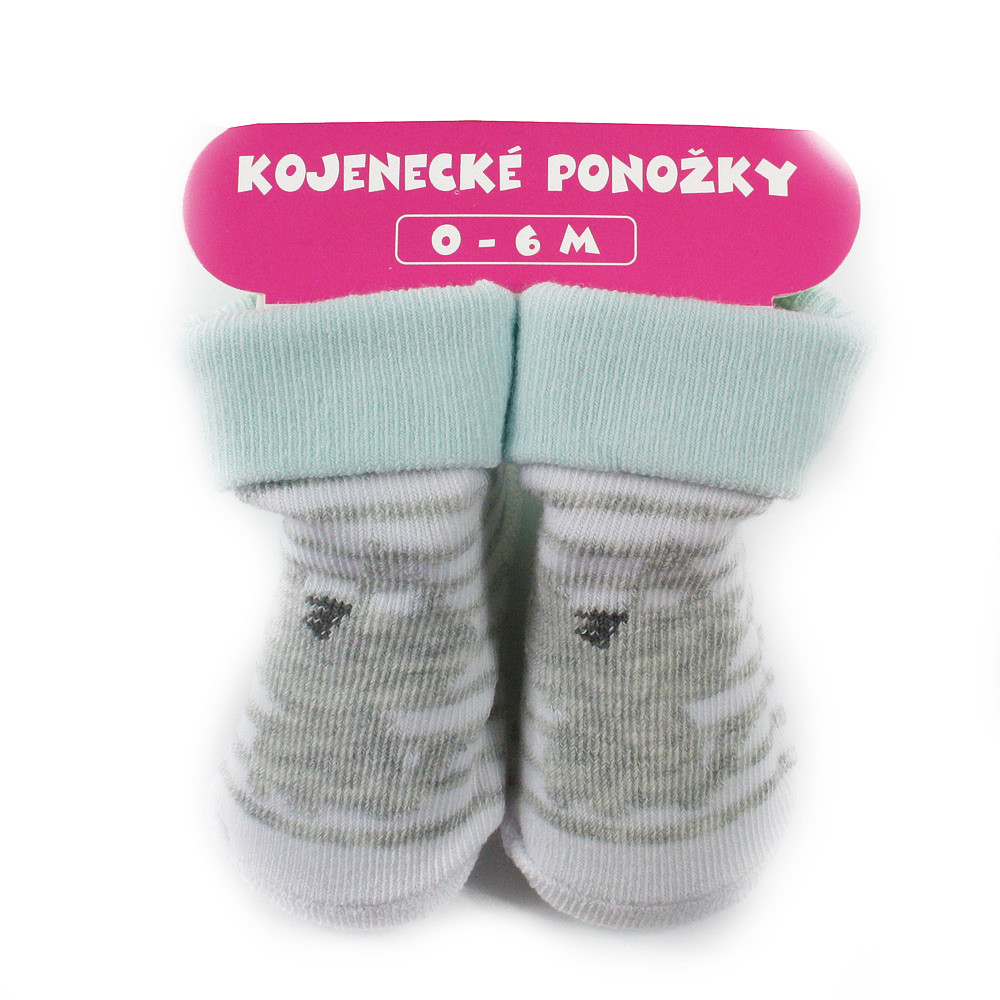 Modrošedé chlapecké kojenecké ponožky 0 - 6 měsíců Judita - 1 pár
