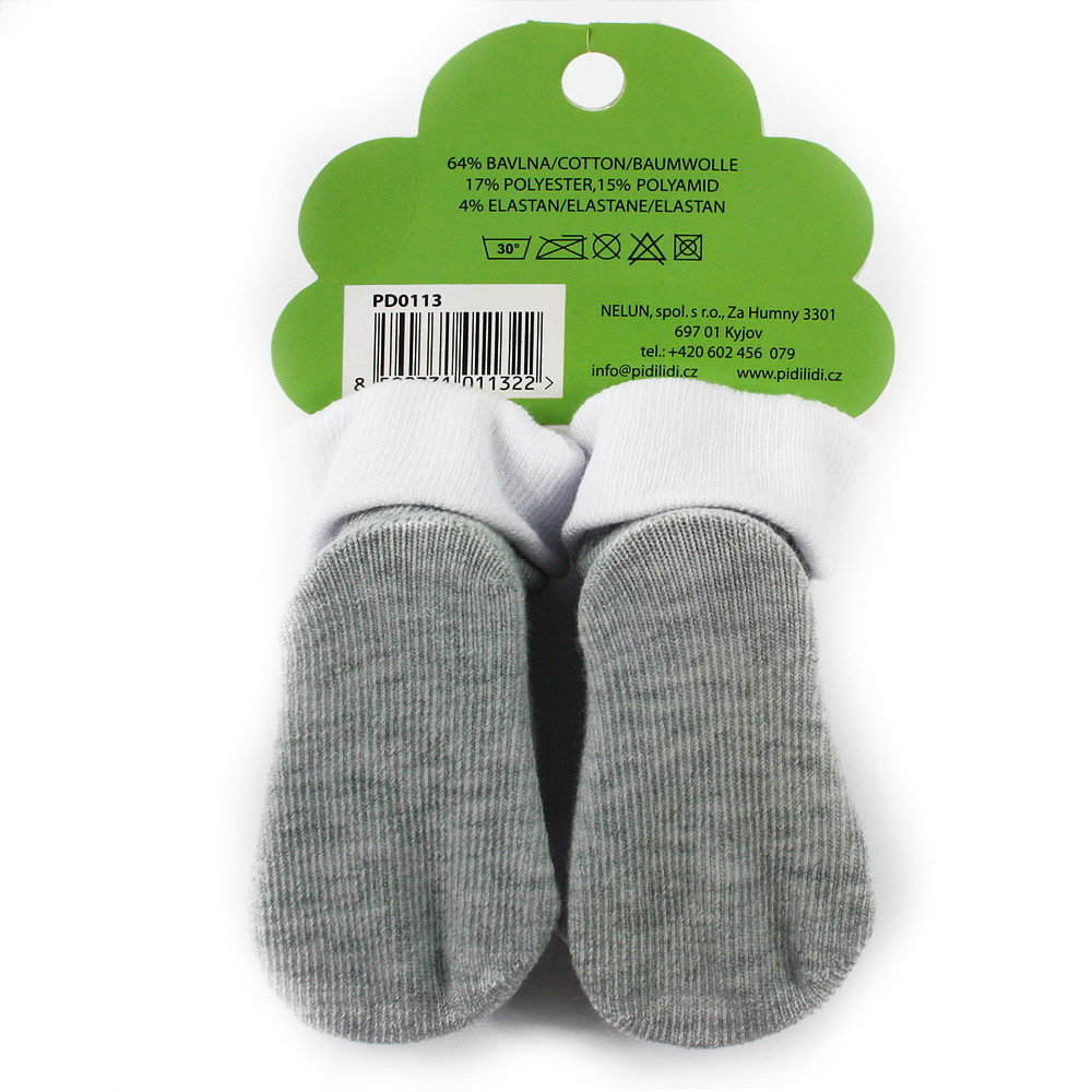 Šedé chlapeceké kojenecké ponožky 0 - 6 měsíců Judita - 1 pár