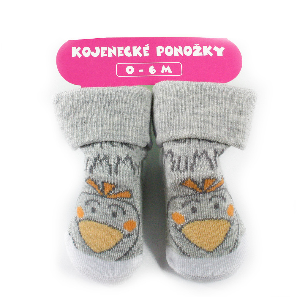 Světle šedé chlapecké kojenecké ponožky 0 - 6 měsíců Dajana - 1 pár